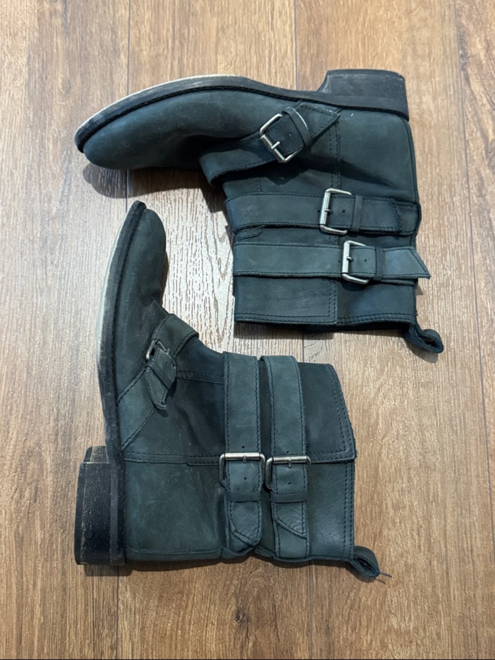 Madewell 1937 Black Leather Boots Size 7